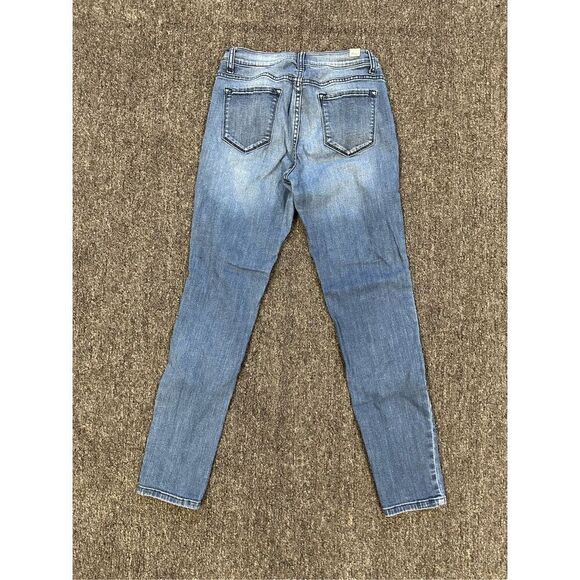 Kancan Los Angeles Distressed Comfy Stretch Skinny Blue Jeans Midrise Size 9 or - Picture 4 of 5
